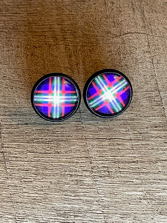 Oh Hey Glass Dome 12mm Silver Stainless Steel Earring