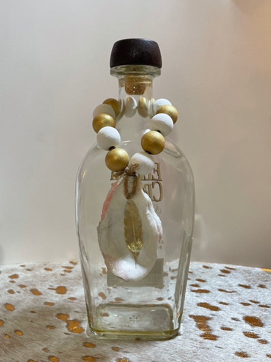 Gold Feather Bottle Topper