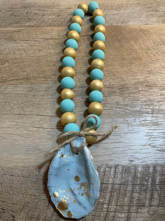 Blue Gold Speck Blessing Bead