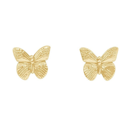 18kt gold plated dainty butterfly stud earring