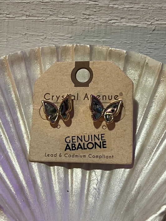 Butterfly Abalone Earrings Studs