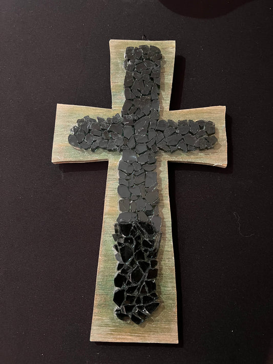 Army Wooden Cross Mirror Glass